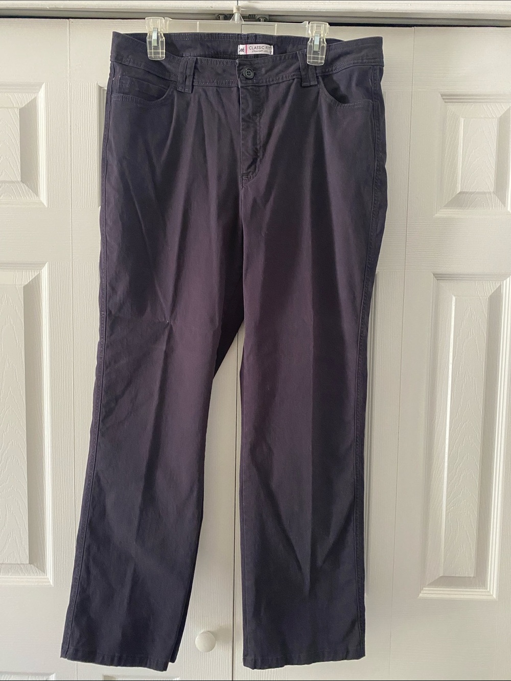 Navy Twill Lee Classic Fit Straight Leg Pants